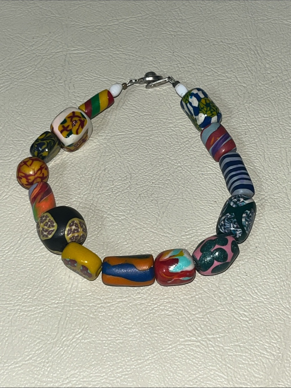Handmade Multicolor Millefiori Bead Bracelet